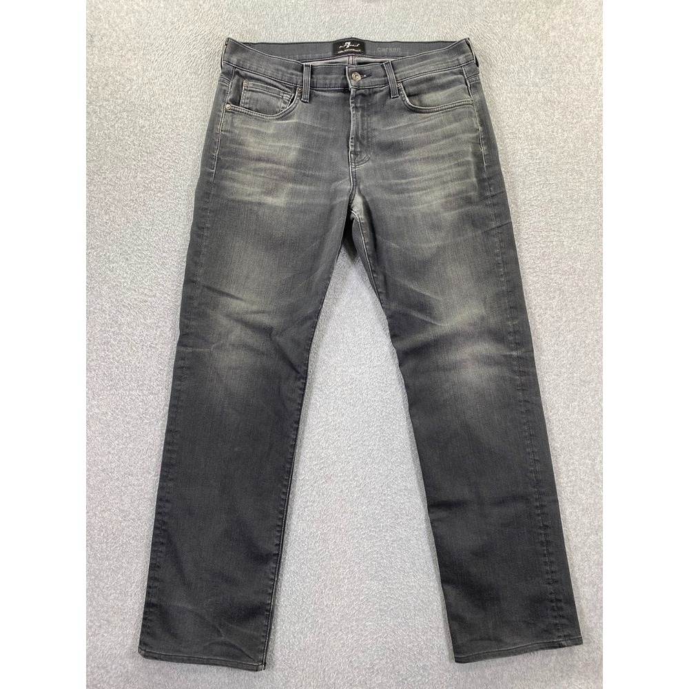 7 For All Mankind Carsen Jeans Mens 34 (Fits 36x32) Straight Leg Denim Stretch